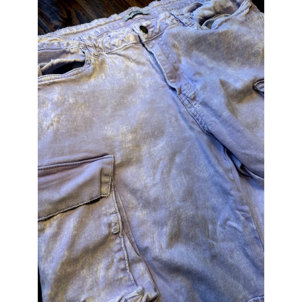 AMERICAN BAZI Lilac Purple Acid Wash Cargo Pants Streetwear Size Large‎ - Picture 4 of 14